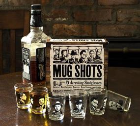 img 2 attached to Mug Shots: Famous Gangster Mugshots 6 Piece Shot Glass Set - Stylishly Packaged