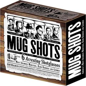 img 1 attached to Mug Shots: Famous Gangster Mugshots 6 Piece Shot Glass Set - Stylishly Packaged