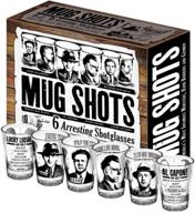 mug shots: famous gangster mugshots 6 piece shot glass set - stylishly packaged logo