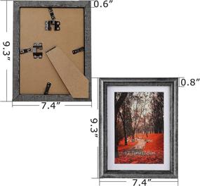 img 3 attached to Versatile 7 Pack 5x7 Rustic Picture Frame: Display Photos 5x7 w/ Mat or 6x8 Without Mat, Grey - Wall & Tabletop Frames