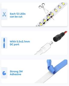 img 2 attached to 🔌 Aclorol LED Strip Lights - Daylight White 6000k, 65.6FT, 2835 SMD, 20M, 120leds/M, 24V, Long Flexible Rope Strip Commercial Grade Lights for Kitchen, Hallways, Stairs, Under Cabinet Lighting, LED Wall