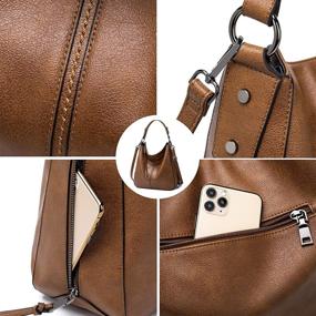 img 2 attached to 👜 Последний стиль и функциональность: дизайнерские дамские сумки скрытые женские сумки и кошельки в стиле "Хобо