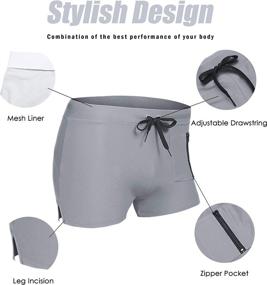 img 1 attached to COOFANDY Men's Swim Trunk with Pocket for Swimming, Board Shorts Swimsuit Swimwear