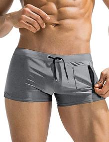 img 4 attached to COOFANDY Men's Swim Trunk with Pocket for Swimming, Board Shorts Swimsuit Swimwear