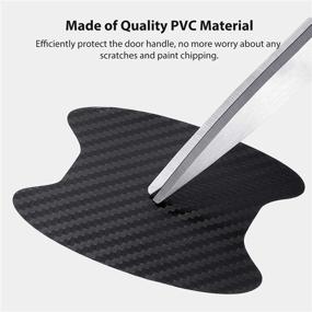 img 2 attached to 🚪 Car Door Handle Cup Protection: 16-Piece 3D Carbon Fiber Guard for Scratch-Free Paint, Universal Fit & Multiple Colors Available