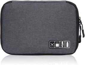 img 4 attached to 🔌 Hynes Eagle Universal Cable Organizer for Travel - Grey Case for Electronics Accessories, USB Phone Chargers, and Cables