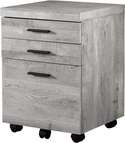 img 2 attached to 🗄️ Grey Monarch Specialties 3 Drawer File Cabinet with Filing Cabinet Functionality