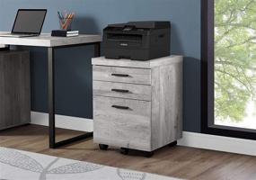 img 4 attached to 🗄️ Grey Monarch Specialties 3 Drawer File Cabinet with Filing Cabinet Functionality