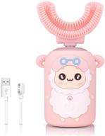 🦷 electric u-shaped silicone toothbrush for kids, ages 2-6 - magnetic charging, smart timer, ipx7 waterproof (pink) logo