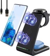 🔌 versatile 3-in-1 wireless charging station for samsung galaxy & iphone, black logo