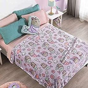 img 4 attached to Pusheen Blanket Mermaid Bedding Decoration