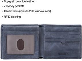 img 2 attached to 👝 Premium Genuine Leather Bifold Wallet with RFID Blocking - Essential Men's Accessories