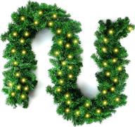 9ft christmas lighted garland battery operated logo