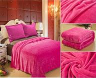 super soft warm full hot pink fleece throw blanket for bedding - a must-have home item logo