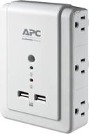 🔌 удлинитель розетки apc p6wu2: с защитой от перенапряжения и usb-портами, 6 многофункциональных розеток, защита от перенапряжения 1080 джоулей - белый логотип