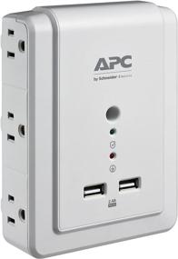 img 1 attached to 🔌 Удлинитель розетки APC P6WU2: С защитой от перенапряжения и USB-портами, 6 многофункциональных розеток, защита от перенапряжения 1080 Джоулей - белый