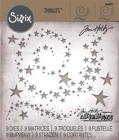 img 1 attached to 🌟 Ножи для вырубки Sizzix Thinlits Swirling Stars от Tim Holtz - 9 штук, многоцветные - 663095