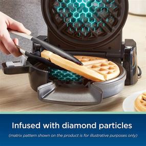 img 2 attached to 🧇 Oster DiamondForce Vertical Waffle Maker - Dark Metallic, One Size