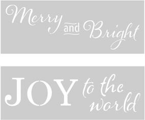 img 3 attached to 🎄 The Crafter's Workshop Christmas Holiday Reusable Stencil Set: Merry Bright/Joy to The World, 16.5" x 6" - Pack of 2