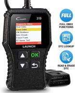 enhanced obd2 scanner cr319: check engine code reader with comprehensive obd2 functions, car engine fault code reader with can scan tool, mode6 o2 sensor and evap systems support, includes dtc lookup logo