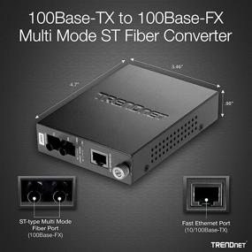 img 1 attached to TRENDnet 100Base-TX в 100Base-FX медиаконвертер на многоточечный режим ST (2 км / 1.2 мили) с автоматической настройкой, авто-MDIX, полудуплексным режимом, преобразователь оптического волокна в Ethernet, пожизненной защитой, TFC-110MST.