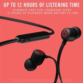 img 3 attached to Wireless Earbuds with Apple W1 Headphone Chip, Class 1 Bluetooth, and Magnetic Design - Beats Flex in Black, with 12 Hours Playback and Built-in Microphone
