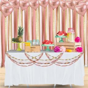 img 3 attached to Премиум розовые бумажные гирлянды из креповой бумаги: 12 рулонов, 984 футов в длину | идеальное украшение для вечеринок, свадеб, дней рождения и многого другого!