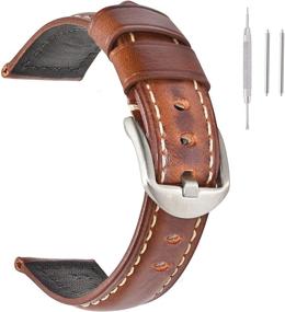 img 4 attached to Timeless Charm: EACHE Vintage Leather Watch Band in Oil Wax & Discolored Litchi Grain | Genuine Leather Replacement Watch Strap for Men & Women | Available in Various Sizes 18mm-24mm