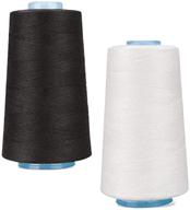 🧵 polyester sewing thread for sewing machine & hand sewing - 2 pack of white and black, all-purpose cone thread spool with 3000 yards per spool logo