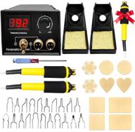 🔥 advanced 60w wood burning kit with temperature display - professional pyrography tool set for precision wood burning - adjustable digital pyrography machine - includes 20pcs wire tips and wood piece-2 pen logo