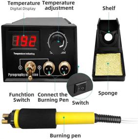 img 1 attached to 🔥 Advanced 60W Wood Burning Kit with Temperature Display - Professional Pyrography Tool Set for Precision Wood Burning - Adjustable Digital Pyrography Machine - Includes 20pcs Wire Tips and Wood Piece-2 Pen