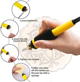 img 3 attached to 🔥 Advanced 60W Wood Burning Kit with Temperature Display - Professional Pyrography Tool Set for Precision Wood Burning - Adjustable Digital Pyrography Machine - Includes 20pcs Wire Tips and Wood Piece-2 Pen