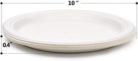 img 2 attached to Green Earth - 10 Inch Natural Bagasse (Sugarcane Fiber) Tree-Free Paper Plates | Biodegradable & Compostable | Bulk Pack of 500 Disposable Plates