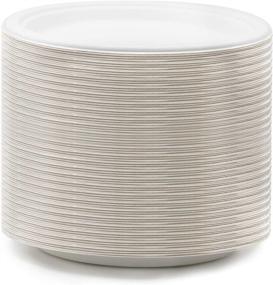 img 1 attached to Green Earth - 10 Inch Natural Bagasse (Sugarcane Fiber) Tree-Free Paper Plates | Biodegradable & Compostable | Bulk Pack of 500 Disposable Plates