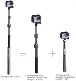 img 2 attached to 📸 Smatree S3C Carbon Fiber Extendable Floating Pole with Tripod Stand for GoPro MAX/GoPro Hero 10/9/8/7/6/5/4/3 Plus/3/GoPro Hero 2018/DJI OSMO Action Camera