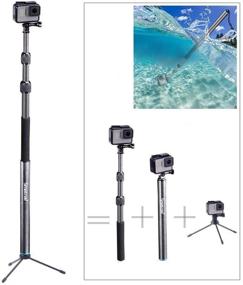 img 3 attached to 📸 Smatree S3C Carbon Fiber Extendable Floating Pole with Tripod Stand for GoPro MAX/GoPro Hero 10/9/8/7/6/5/4/3 Plus/3/GoPro Hero 2018/DJI OSMO Action Camera