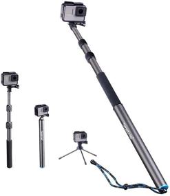 img 4 attached to 📸 Smatree S3C Carbon Fiber Extendable Floating Pole with Tripod Stand for GoPro MAX/GoPro Hero 10/9/8/7/6/5/4/3 Plus/3/GoPro Hero 2018/DJI OSMO Action Camera