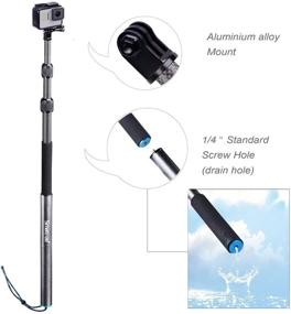 img 1 attached to 📸 Smatree S3C Carbon Fiber Extendable Floating Pole with Tripod Stand for GoPro MAX/GoPro Hero 10/9/8/7/6/5/4/3 Plus/3/GoPro Hero 2018/DJI OSMO Action Camera