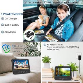 img 1 attached to 📀 FANGOR 7.5 Dual Screen DVD Player for Car - Portable CD Players with 5 Hours Rechargeable Battery, Free Regions, Last Memory, USB/SD Card Reader, AV Out&amp;in (1 Player + 1 Screen) - Enhanced SEO
