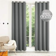 🏷️ bedsure 100% blackout curtains linen textured - dark grey, 84 inch long, 2 panels - thermal drapes for bedroom and living room logo