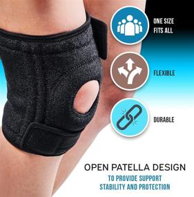 img 1 attached to 🏋️ KEENHEALTH - Neoprene Knee Brace for Knee Pain Relief and Injury Recovery, ACL Knee Brace for Women and Men with Open Patella Design, Adjustable Straps - One Size