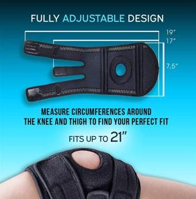 img 2 attached to 🏋️ KEENHEALTH - Neoprene Knee Brace for Knee Pain Relief and Injury Recovery, ACL Knee Brace for Women and Men with Open Patella Design, Adjustable Straps - One Size