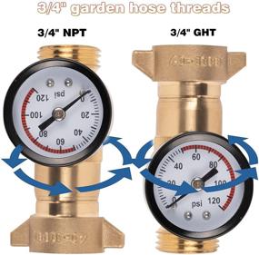 img 2 attached to 💧 Hourleey Brass Hi-Flow Pressure Water Regulator: Lead-Free RV Regulator with Filter Screen & Gauge for Campers and Travel Trailers