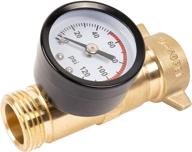 💧 hourleey brass hi-flow pressure water regulator: lead-free rv regulator with filter screen & gauge for campers and travel trailers logo