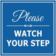 signs bylita square classy please watch your step sign with adhesive tape logo