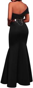 img 3 attached to SEBOWEL Women's Off The Shoulder Maxi Dress with Oversized Bow Applique - Elegant Evening Gown for Party