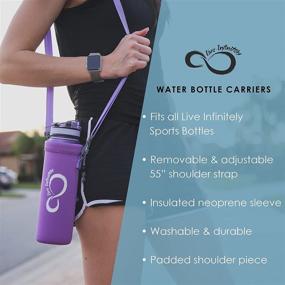 img 2 attached to 🥤 Live Infinitely Waterproof and Insulated Neoprene Water Bottle Carrier - Adjustable Strap Holder for Outdoor Activities - Keeps Drinks Cold on the Go