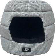 🐱 the meowbile home: premium convertible cat bed and cave - travel in comfort and style - soft gray - 25 x 18 x 17 inches logo