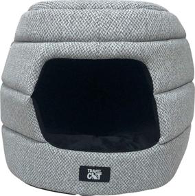 img 4 attached to 🐱 The Meowbile Home: Premium Convertible Cat Bed and Cave - Travel in Comfort and Style - Soft Gray - 25 x 18 x 17 inches