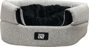 img 3 attached to 🐱 The Meowbile Home: Premium Convertible Cat Bed and Cave - Travel in Comfort and Style - Soft Gray - 25 x 18 x 17 inches